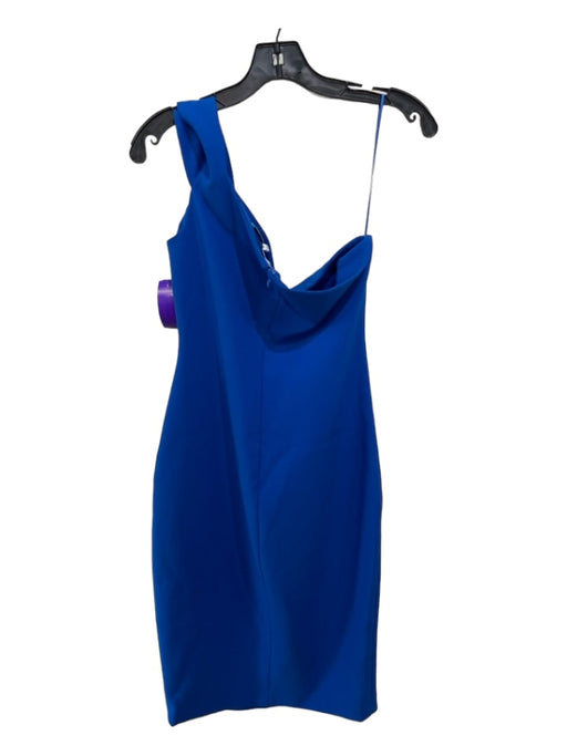 Likely Size 8 Blue Polyester Blend One Shoulder Back Zip Knee Length Dress Blue / 8