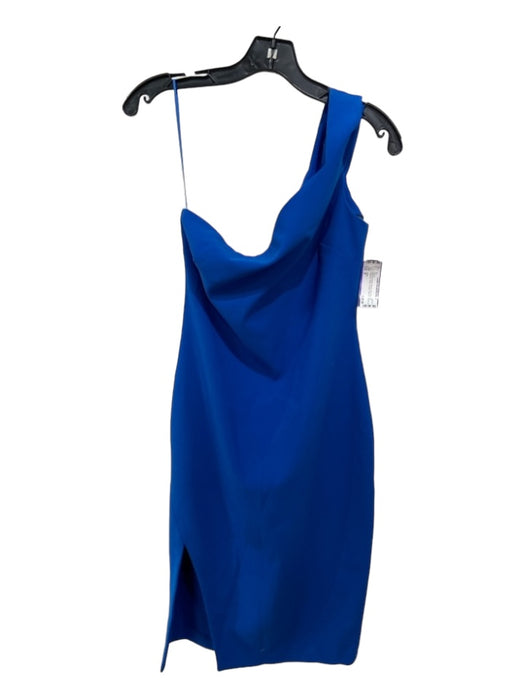 Likely Size 8 Blue Polyester Blend One Shoulder Back Zip Knee Length Dress Blue / 8