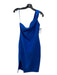 Likely Size 8 Blue Polyester Blend One Shoulder Back Zip Knee Length Dress Blue / 8