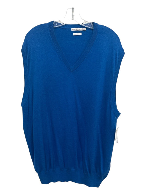 Peter Millar Size XXL Blue Cotton V Neck Men's Vest XXL
