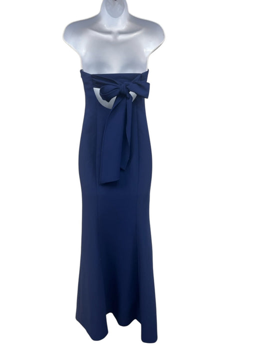 Likely Size 2 Navy Blue Polyester Blend Open Back Strapless Slit Gown Navy Blue / 2
