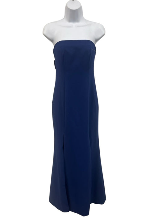 Likely Size 2 Navy Blue Polyester Blend Open Back Strapless Slit Gown Navy Blue / 2