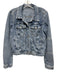 Free People Size M Light Wash Cotton Denim Button Down Collared Jacket Light Wash / M