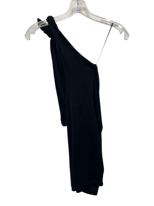 Susana Monaco Size S Black Nylon One Shoulder Knot Sleeveless Dress Black / S