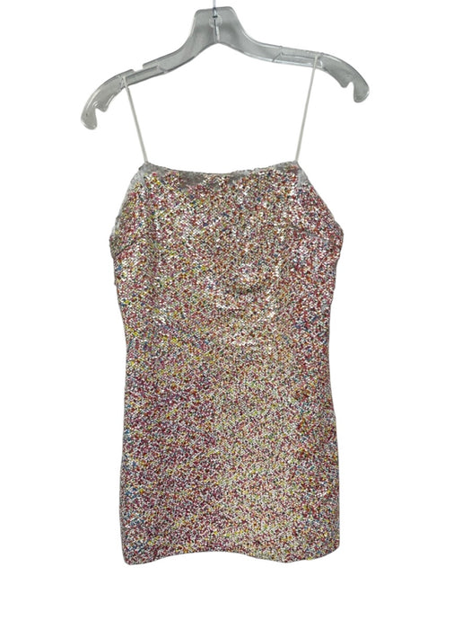 endless rose Size S White, Pink, Yellow Polyester Fully Sequined Dress White, Pink, Yellow / S