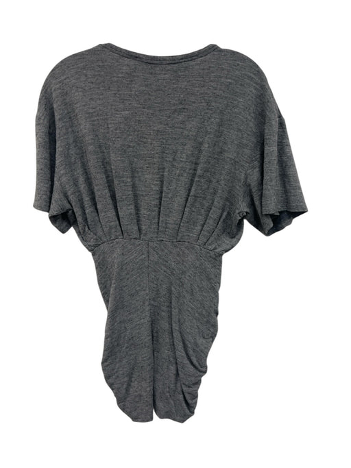 IRO Size S Gray Poliamide Braided Detail Rouched Short Sleeve Dress Gray / S