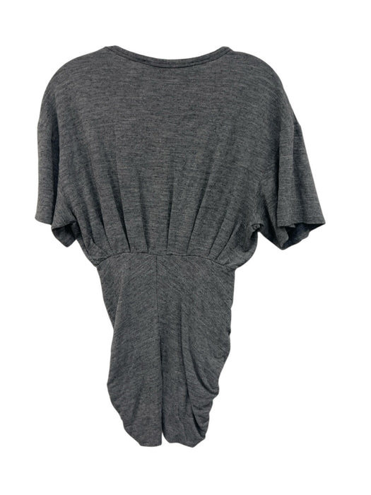 IRO Size S Gray Poliamide Braided Detail Rouched Short Sleeve Dress Gray / S