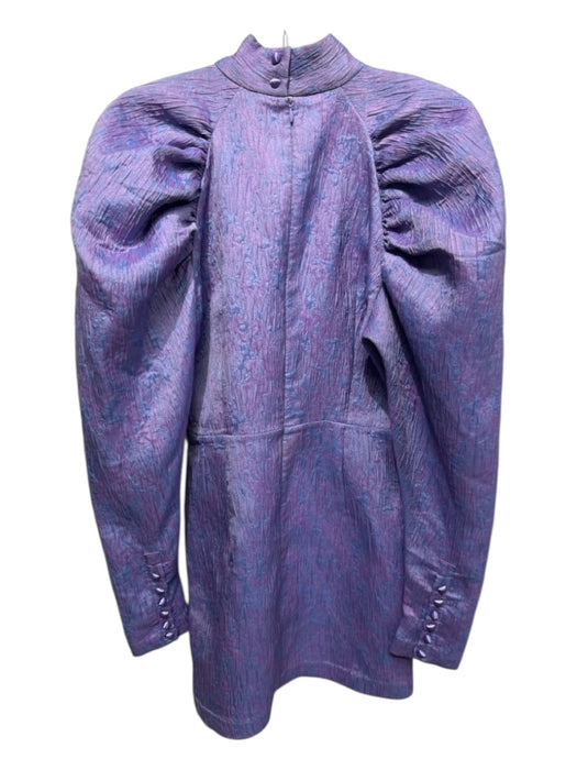 ROTATE BIRGER CHRISTENSEN Size Small Purple & Blue Button Detail Darted Dress Purple & Blue / Small