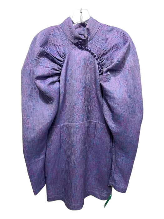 ROTATE BIRGER CHRISTENSEN Size Small Purple & Blue Button Detail Darted Dress Purple & Blue / Small