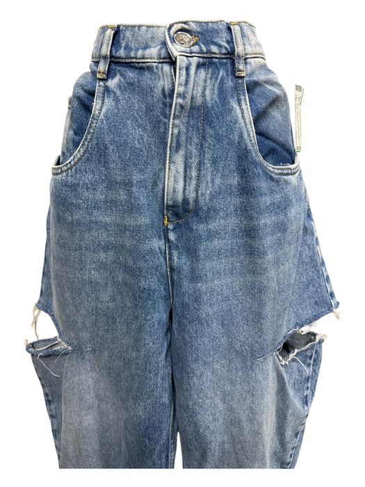 Maison Margiela Size 40/4 Medium Wash Cotton Denim High Rise Distressed Jeans Medium Wash / 40/4
