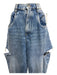 Maison Margiela Size 40/4 Medium Wash Cotton Denim High Rise Distressed Jeans Medium Wash / 40/4