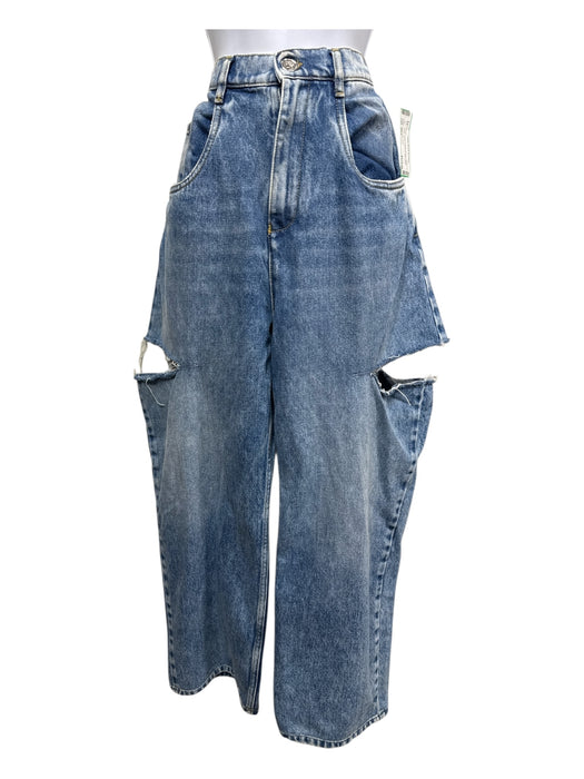 Maison Margiela Size 40/4 Medium Wash Cotton Denim High Rise Distressed Jeans Medium Wash / 40/4