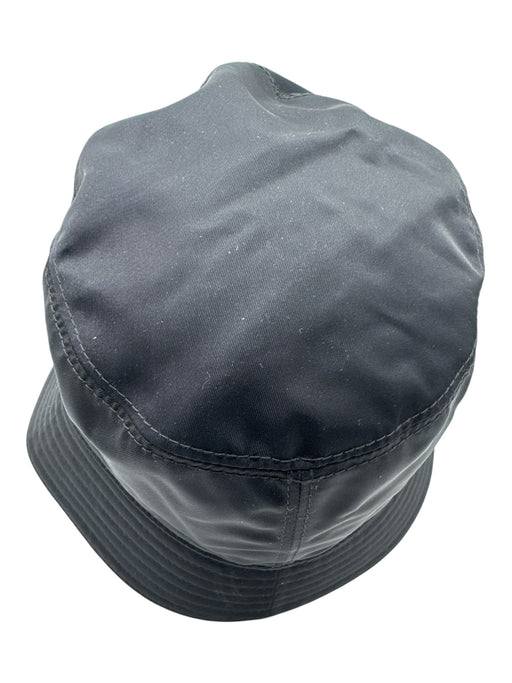 Prada Black Recycled Nylon Triangle Logo Bucket Hat Black / Medium