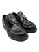 Prada Shoe Size 37.5 Black Leather Rubber Sole Triangle Logo Block heel Loafers Black / 37.5