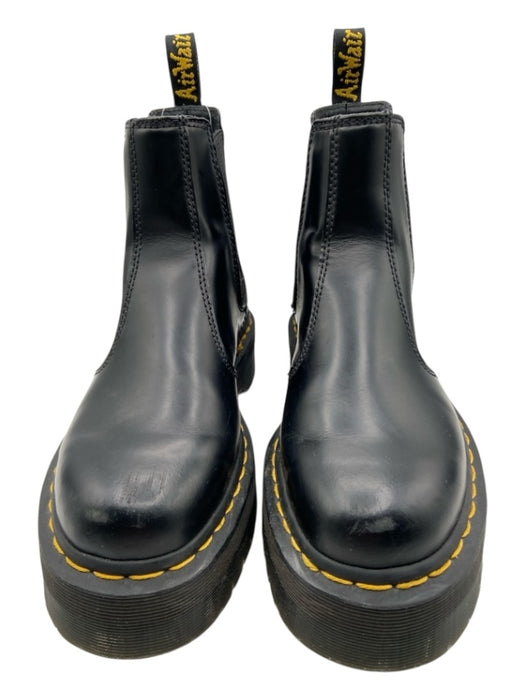 Dr Marten Shoe Size 7 Black Leather Rubber Sole Elastic Platform Chelsea Booties Black / 7
