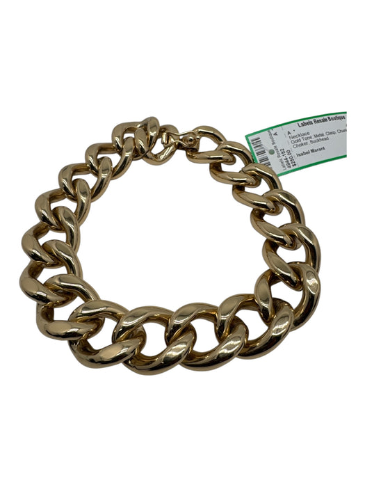 Isabel Marant Gold Tone Metal Clasp Chunky Chain Choker Necklace Gold Tone