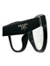 Prada Black Acetate Wayfarer Solid Clear Lens Glasses Black