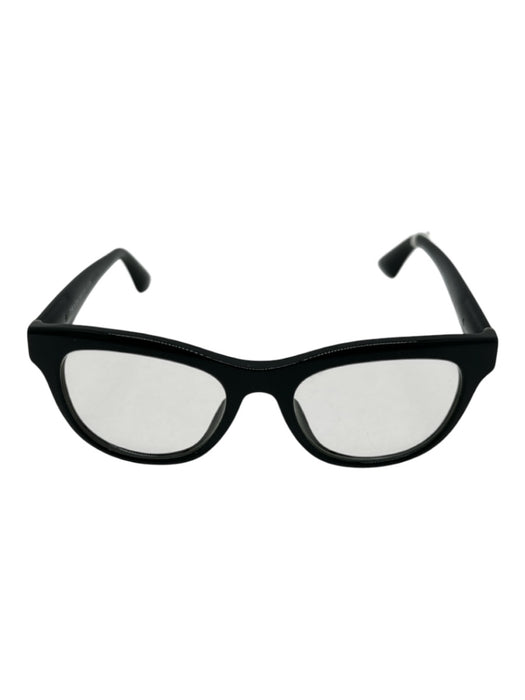 Prada Black Acetate Wayfarer Solid Clear Lens Glasses Black