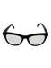 Prada Black Acetate Wayfarer Solid Clear Lens Glasses Black