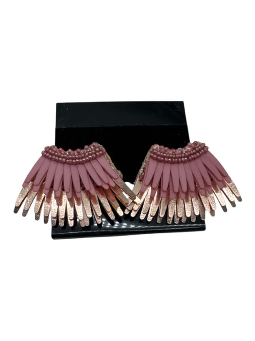 Mignonne Gavigan Pink & Rose Gold Metallic Beaded Wing Post Back Earrings Pink & Rose Gold