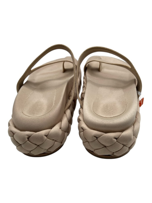 Paloma Barcelo Shoe Size 39 Beige textile upper Satin Strappy Toe Ring Sandals Beige / 39