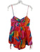 Farm Rio Size S Red & Multi Cotton Abstract Print Spaghetti Strap Romper Red & Multi / S