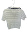 Maeve Size S Cream & Navy Cotton Blend Crochet Button Up Collar short sleeve Top Cream & Navy / S