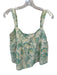 Rhythm. Size L Cream & Aqua Rayon Blend Floral babydoll Back Zipper Top Cream & Aqua / L