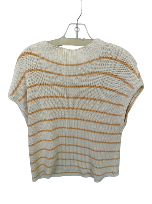 by Together Size S Cream & Orange 100% Cotton Sleeveless Knit Front Pocket Top Cream & Orange / S