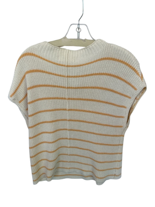 by Together Size S Cream & Orange 100% Cotton Sleeveless Knit Front Pocket Top Cream & Orange / S