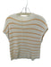 by Together Size S Cream & Orange 100% Cotton Sleeveless Knit Front Pocket Top Cream & Orange / S