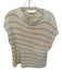 by Together Size S Cream & Orange 100% Cotton Sleeveless Knit Front Pocket Top Cream & Orange / S