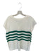 Evereve Size XL Cream & Green 100% Cotton Sleeveless Striped Knit Top Cream & Green / XL