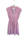 Pants Store Size S Pink Cotton Smocked V Neck Pockets Zipper Dress Pink / S