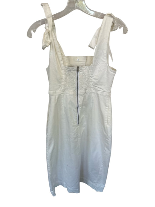 Miou Muse Size M White Cotton Blend Button Up Back Zipper Pocket Maxi Dress White / M