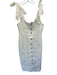 Miou Muse Size M White Cotton Blend Button Up Back Zipper Pocket Maxi Dress White / M