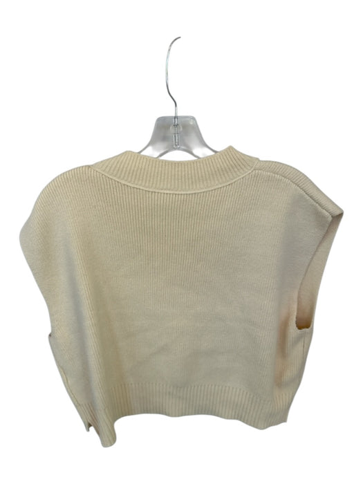 Free People Size S Sand Cotton Blend Knit Sleeveless V Neck Top Sand / S