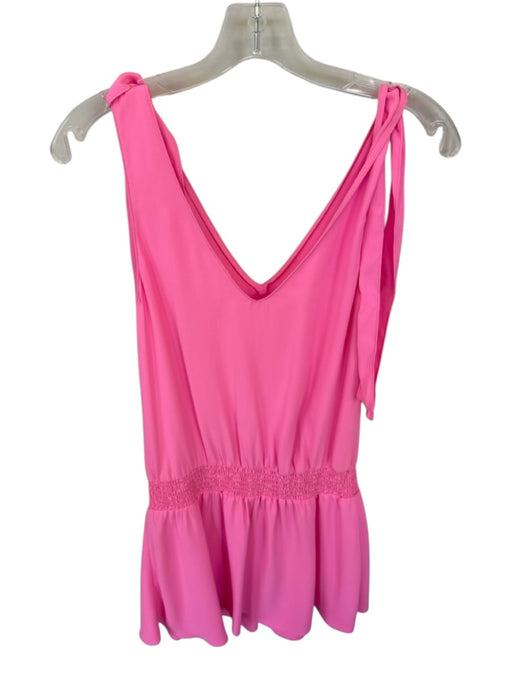 Amanda Uprichard Size S Hot pink Sleeveless Smocked Waist Band Tie Detail Dress Hot pink / S