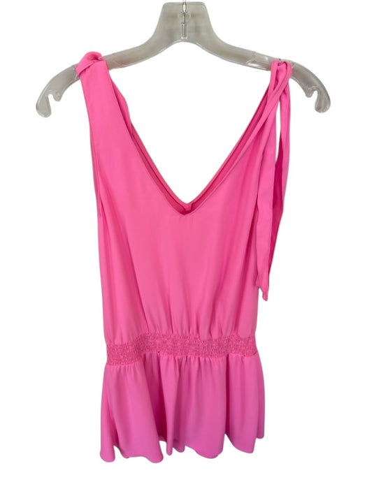 Amanda Uprichard Size S Hot pink Sleeveless Smocked Waist Band Tie Detail Dress Hot pink / S