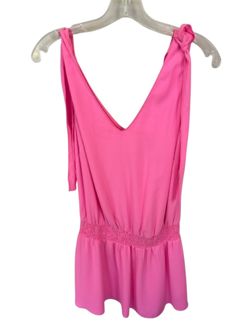 Amanda Uprichard Size S Hot pink Sleeveless Smocked Waist Band Tie Detail Dress Hot pink / S