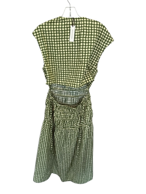 Banana Republic Size S Green & Yellow Cotton Sleeveless Back Cut Out Dress Green & Yellow / S