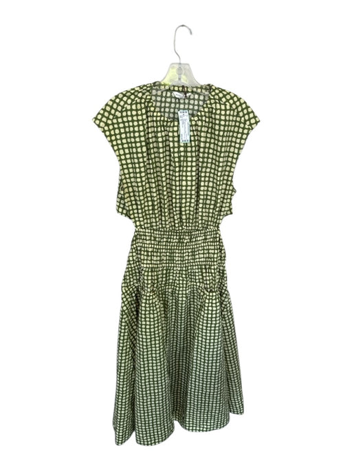 Banana Republic Size S Green & Yellow Cotton Sleeveless Back Cut Out Dress Green & Yellow / S