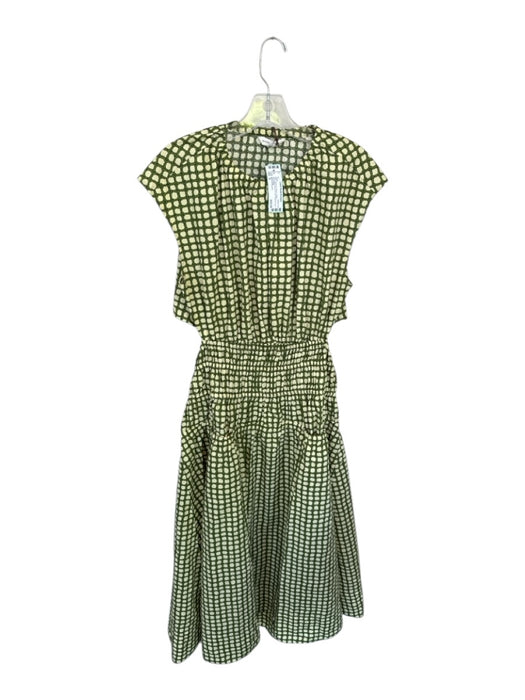 Banana Republic Size S Green & Yellow Cotton Sleeveless Back Cut Out Dress Green & Yellow / S