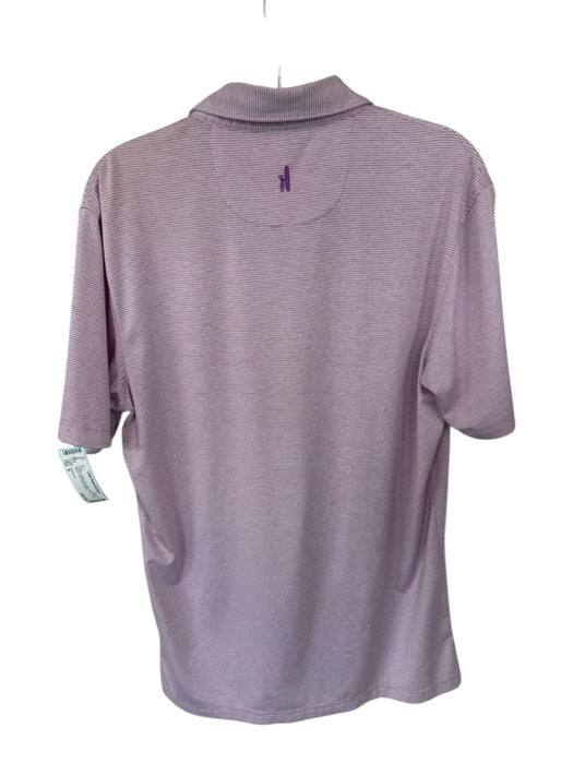 Johnnie-O Size S Purple & White Polyester Striped Golf Men's Polo Purple & White / S