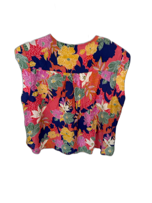Current Air Size Large Multi Viscose Blend Button Up Flower pattern Flowy Top Multi / Large