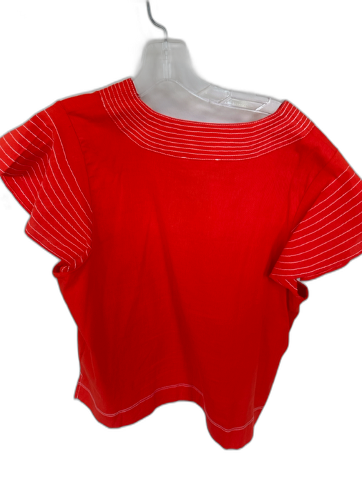 THML Size XL Red Polyester Blend stiching V Neck Hem Application Top Red / XL