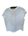 THML Size Large White Cotton Cap Sleeve V Neck Raw Hem Top White / Large