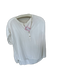 Faherty Size XL White Rayon Half Button Short Sleeve Mother of Pearl Top White / XL