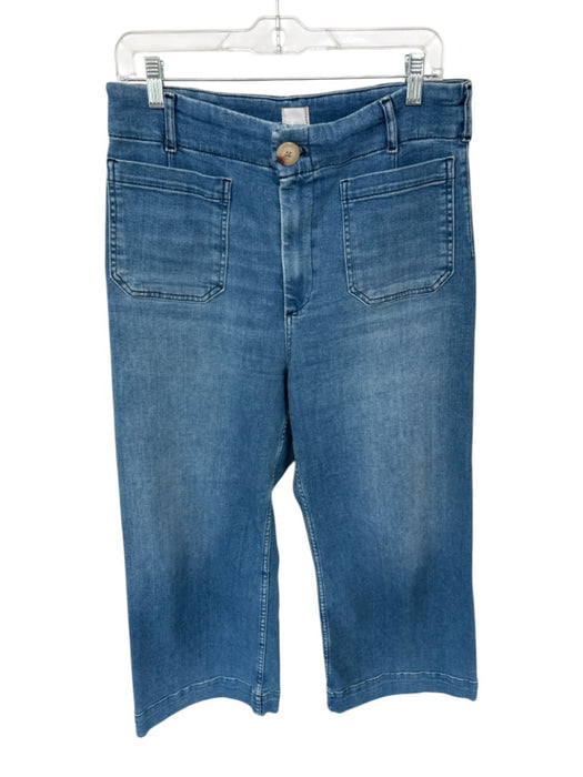 Maeve Size 31 Med Light Wash Cotton Blend High Waist Wide Leg Jeans Med Light Wash / 31