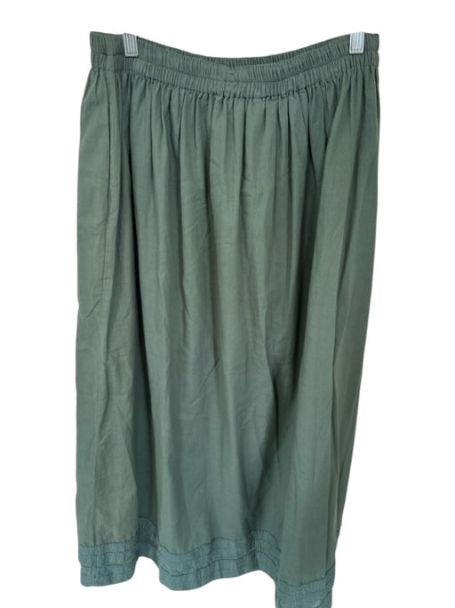 Mirth Size L Olive Green Cotton Elastic Waist Maxi Skirt Olive Green / L